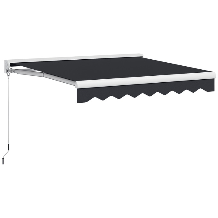 Copertina retractabila electrica si manuala 250x200 cm, cadru aluminiu, gri