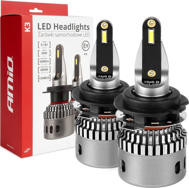 Becuri auto AMiO H7-1 LED 6000K 5400lm 60W set 2 buc