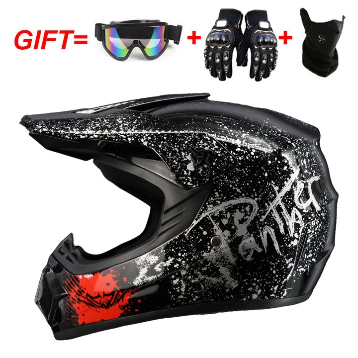 Casca off-road ATV Mountain Bike Go-kart negru floral set M