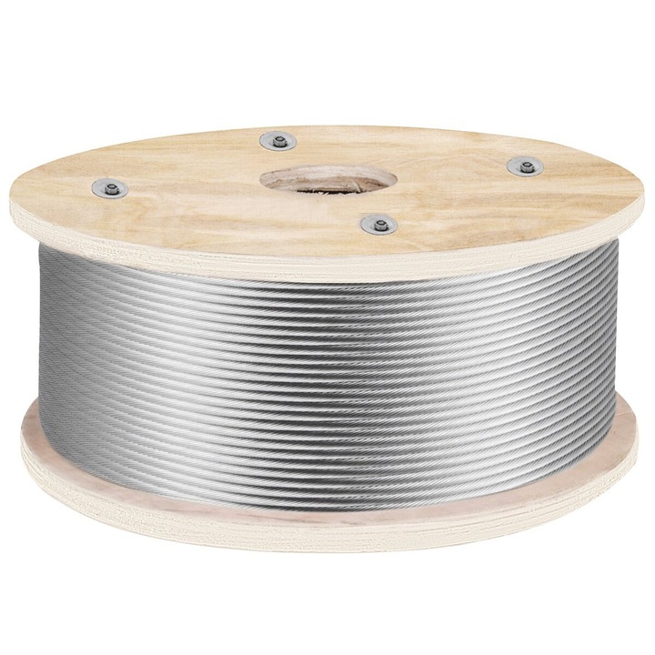 VEVOR 316 rozsdamentes acél drótkötél 1x19 4.8mm 152m, szakítószilárdság 1905kg