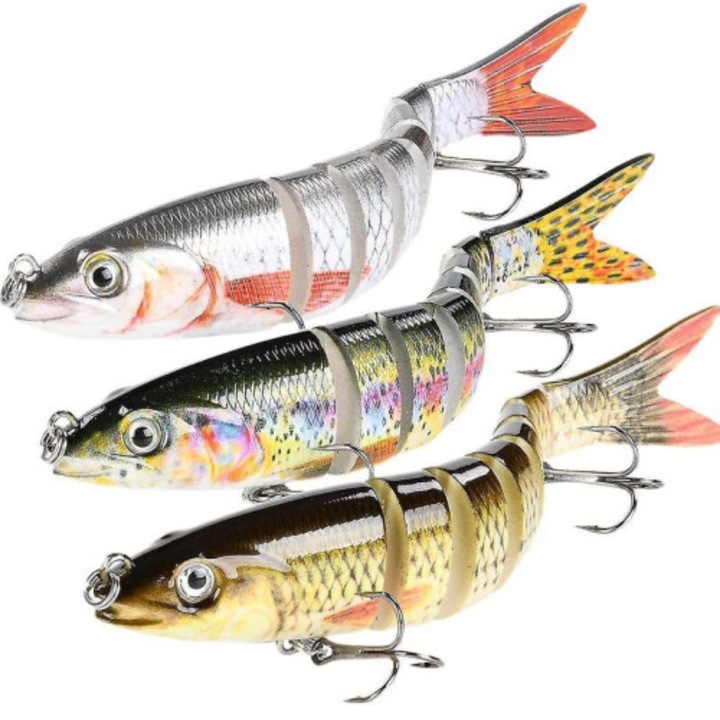 3 db többízületes műcsali készlet, 10cm10g, többszínű