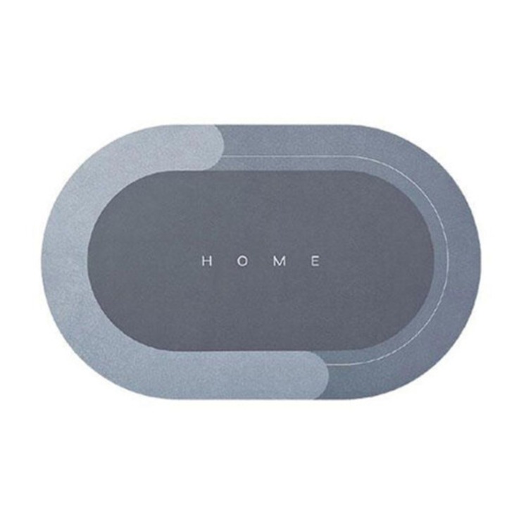 Covoras baie absorbant, antiderapant, uscare rapida, 50x80cm, oval