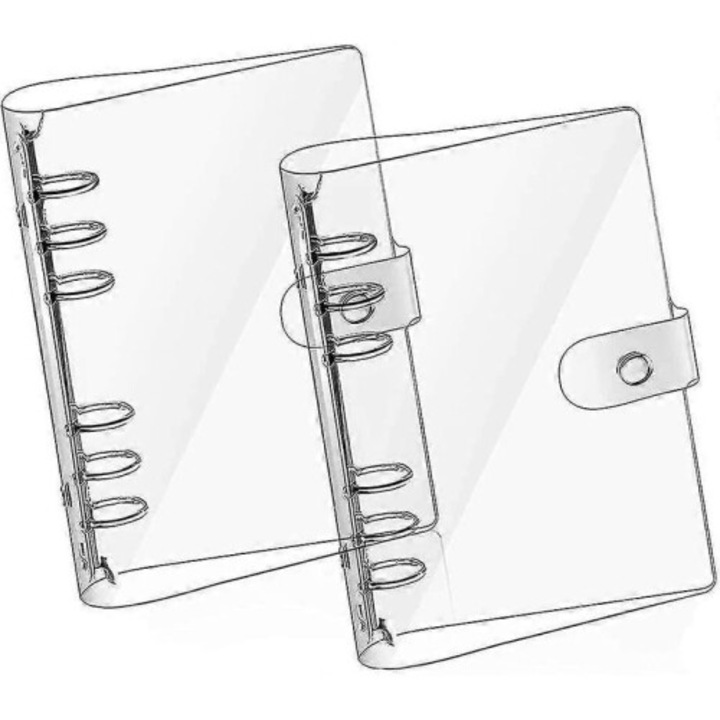 Coperta transparenta A5, set 2 bucati, PVC metalic, 6 gauri