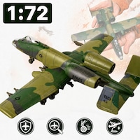 Kit de modele A-10 Warthog, Excitat®, 1:72, Aluneca inainte, Lumini si efecte sonore, Aliaj, Cauciuc, verde