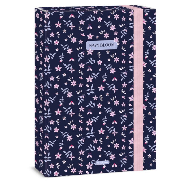 A4-es gumis mappa Ars Una Navy bloom (5561)