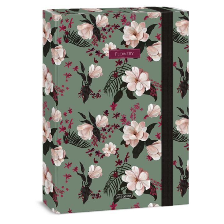 A4-es gumis mappa Ars Una Flowery green (5535)