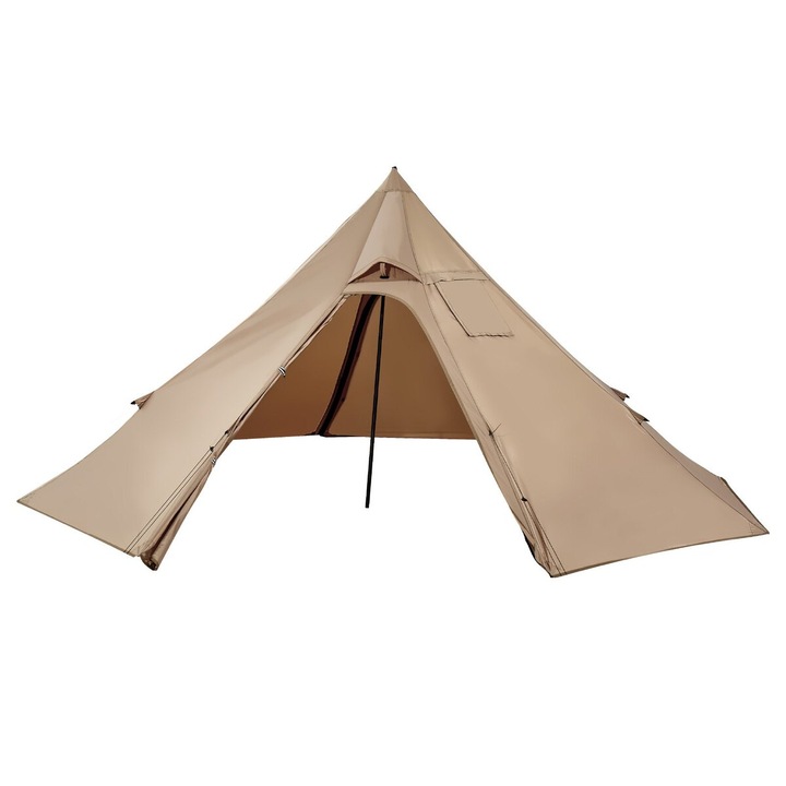 Cort tip tipi VEVOR pentru 2 persoane, impermeabil, portabil, maro, 320x320x160 cm