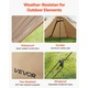 Cort tip tipi VEVOR pentru 2 persoane, impermeabil, portabil, maro, 320x320x160 cm
