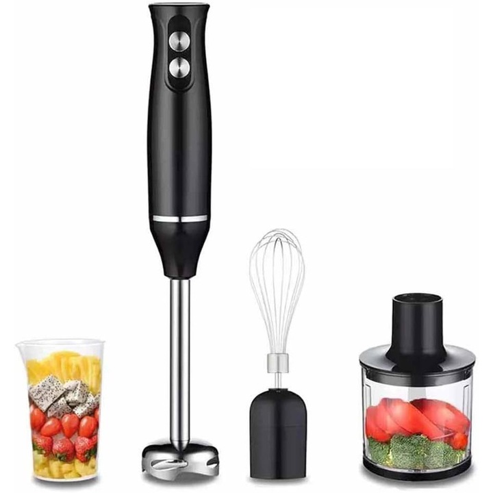 4 az 1-ben botmixer, multifunkcionális kézi mixer, habverővel és 500 ml-es aprítóval, ideális pürékhez, bébiételekhez és smoothie-khoz
