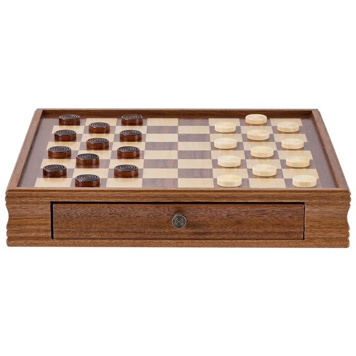 Комплект шах и дама от масивно дърво VEVOR 40x38x6.8cm орех