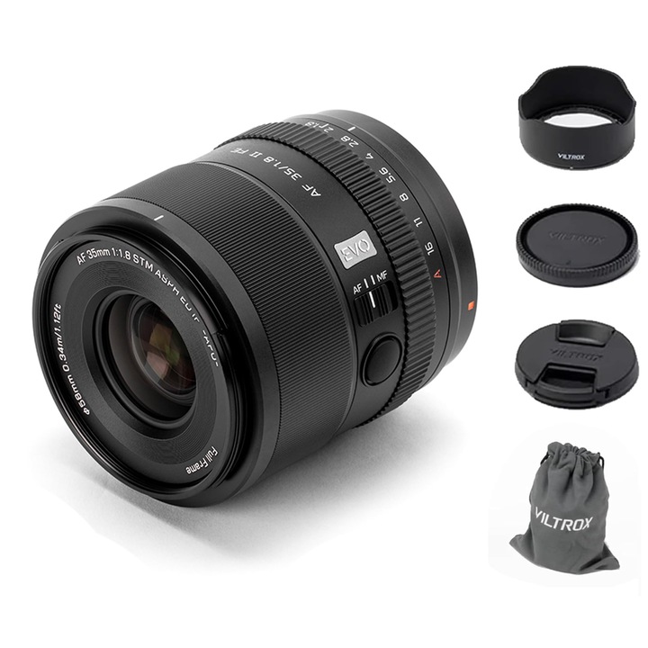 VILTROX 35mm F1.8 II EVO APO objektív, AF 35mm f/1.8 Full Frame nagy rekeszértékű, fix gyújtótávolságú objektív Sony A7IV ZV-E1 A7CII A7RV FX3 A7SIII A7CR A7III A7C A1 A7RIV A9 A9II A7RIII ZV-E10 fényképezőgépekhez