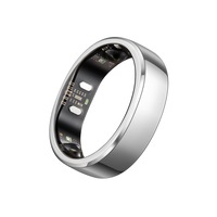 Inel inteligent, RingConn Gen 3 Smart Ring, Monitorizarea Tendintelor Tensiunii Arteriale, Somn, Puls, HRV, Sanatate Vasculara si Apnee, Vibratii Inteligente, Ultra-Usor, IP68/10ATM, 14 Zile Autonomie, Fara Abonament, Future Silver, Marimea 8