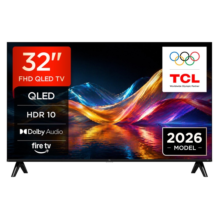 Televizor TCL QLED 32V5D, 80 cm, Smart, Full HD, Clasa E (Model 2026)
