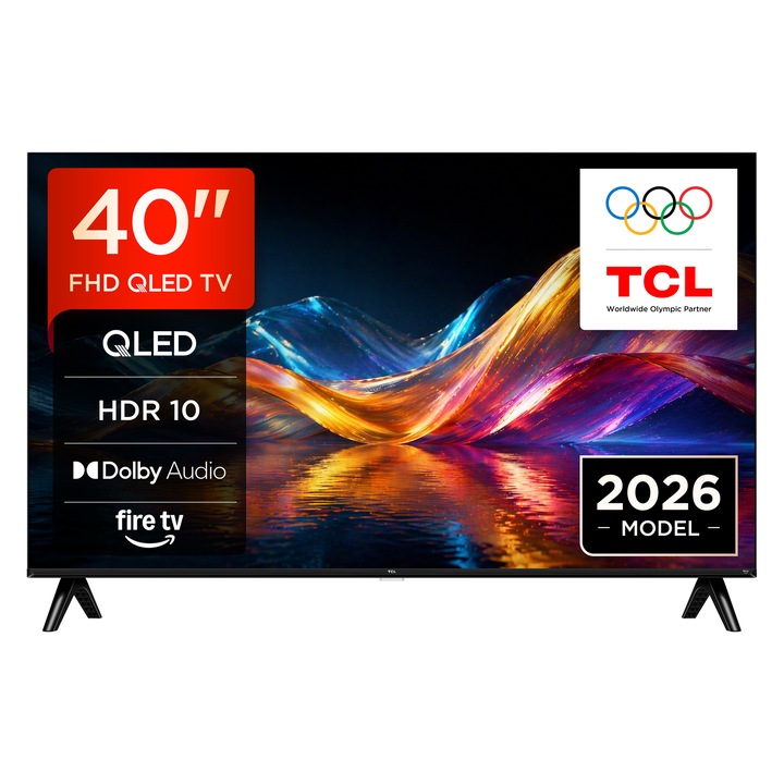 Televizor TCL QLED 40V5D, 101 cm, Smart, Full HD, Clasa E (Model 2026)