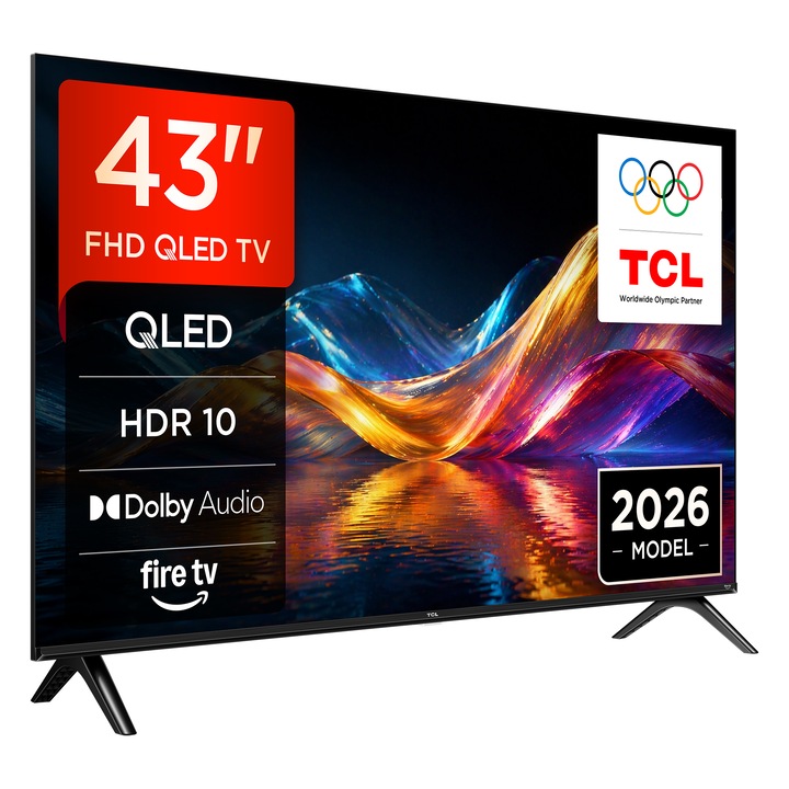 Televizor TCL QLED 43V5D, 108 cm, Smart, Full HD, Clasa E (Model 2026)