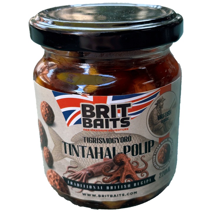 BritBaits Horgász XXL Tigrismogyoró lében tintahal-polip 220ml