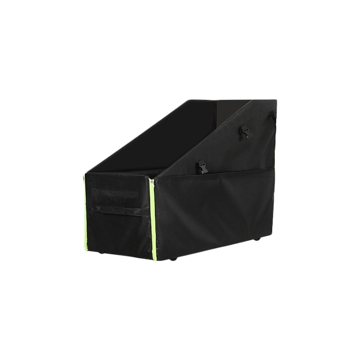 Cutie de depozitare pentru masina, capacitate mare, cu roti, pliabila, usor de transportat, impermeabila si rezistenta, dimensiuni mari, portabila, 45x80x55 cm, negru