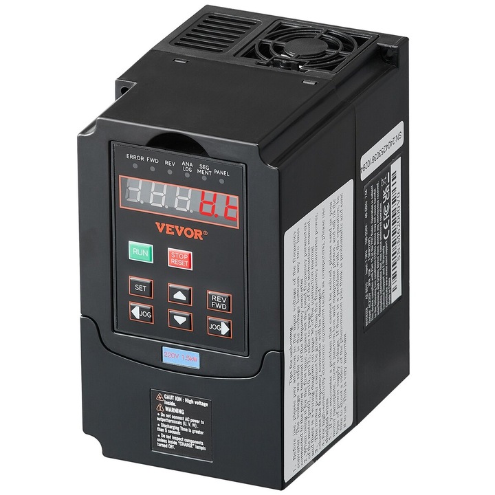 VEVOR A2-8015 frekvenciaváltó, 1.5KW, 220V, 138x82x114mm