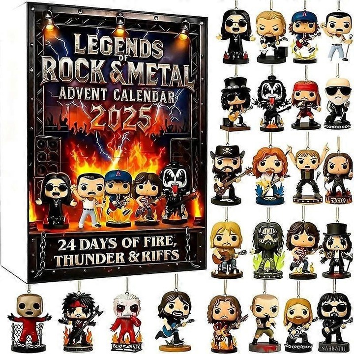 Calendar Advent Craciun 2025, Legends of Rock & Metal, acrilic, 24 zile, 2D, plat