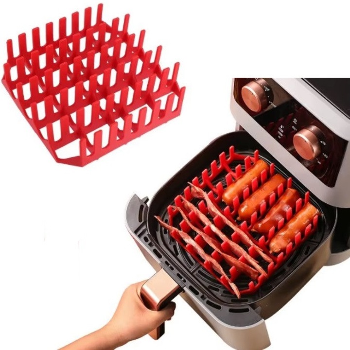 Gratar silicon pentru friteuza cu aer m-import rosu 17,5x18cm