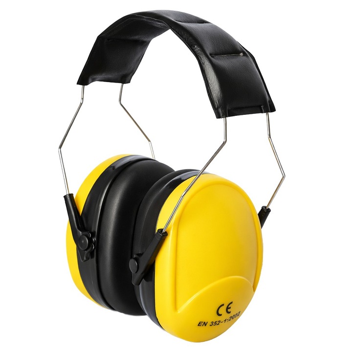 Слушалки за защита на ушите m-import регулируеми жълто-черни 27-31dB