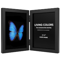 Rama foto dubla pliabila WARM&LOVE pentru 2 fotografii 13x18 cm lemn Negru