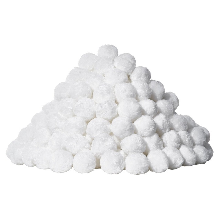 VEVOR medence szűrőgolyók, 1.6kg, fehér, 50mm, poliészter