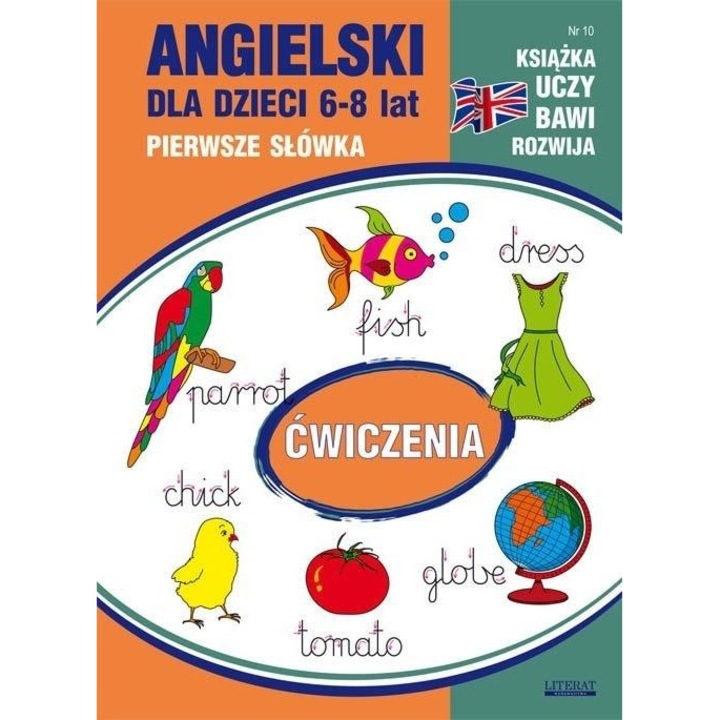 Образователна книга Literat Angielski за деца 6-8 години, упражнения, речник