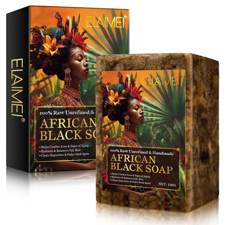 Сапун за почистване Elaimei African Black Soap, нежен, 100гр