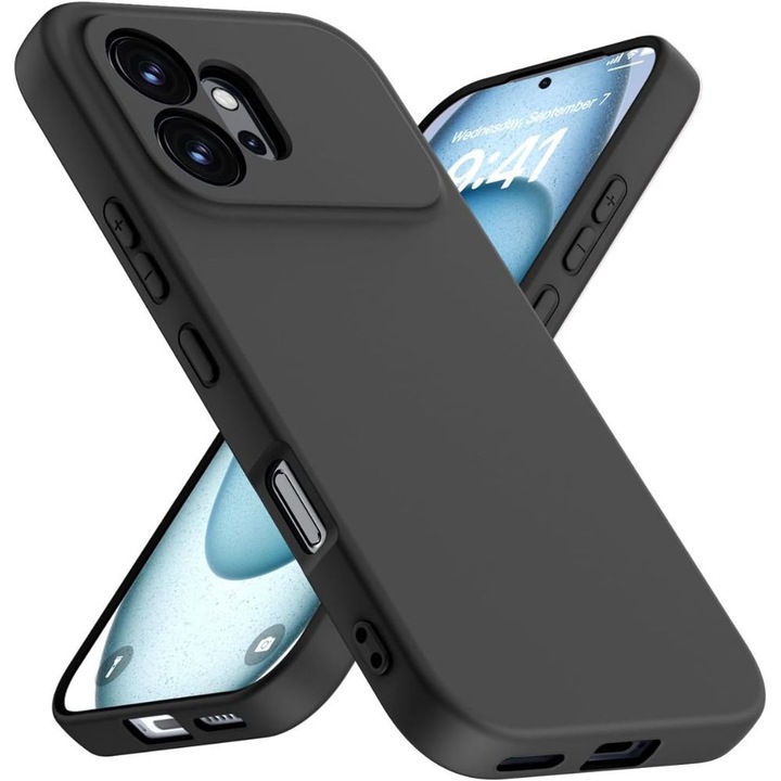 Rugalmas szilikon tok, G-Tech Liquid, Honor 600-hoz, teljes védelem, Fekete