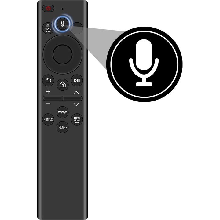 Telecomanda compatibila cu Samsung BN59-01386D, universala cu comenzi vocale pentru Samsung LCD/LED, Negru