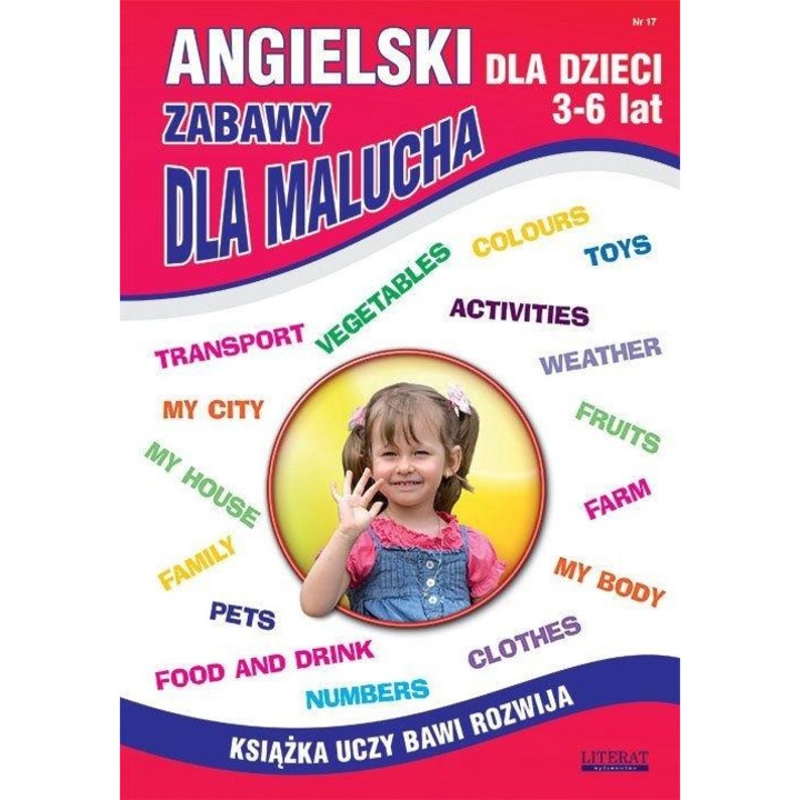 Образователна книга Literat Angielski за деца 3-6 години, дейности, учене чрез игри