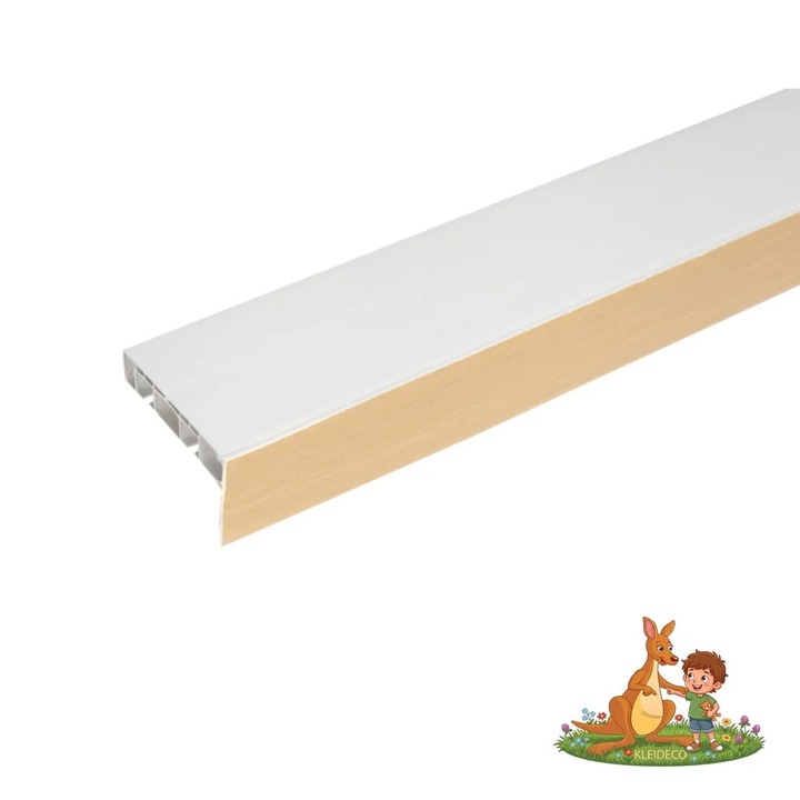 Sina perdea PVC Kleideco Berlin, 2 canale, cu masca decorativa, 380 cm, NATUR, accesorii incluse