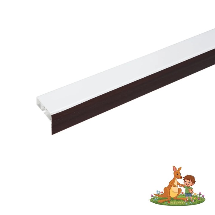 Sina perdea PVC Kleideco Berlin, 1 canal, cu masca decorativa, 260 cm, WENGE, accesorii incluse