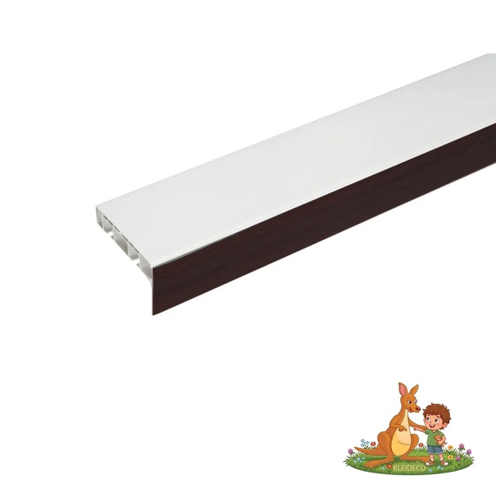 Sina perdea PVC Kleideco Berlin, 2 canale, cu masca decorativa, 260 cm, WENGE, accesorii incluse