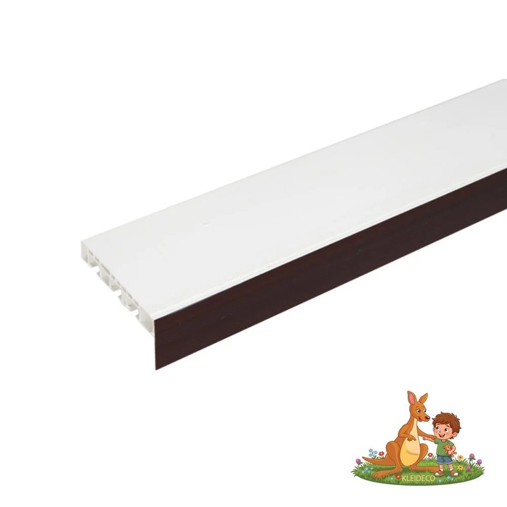 Sina perdea PVC Kleideco Berlin, 3 canale, cu masca decorativa, 260 cm, WENGE, accesorii incluse