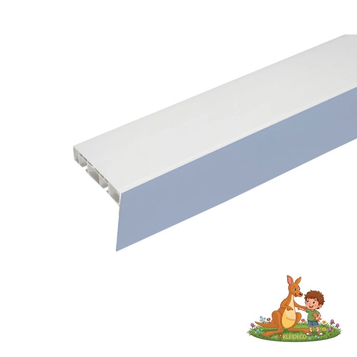 Sina perdea PVC Kleideco Berlin, 2 canale, cu masca decorativa, 380 cm, CROM, accesorii incluse