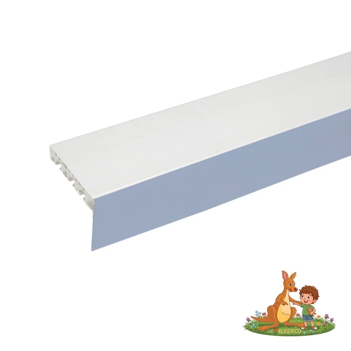 Sina perdea PVC Kleideco Berlin, 3 canale, cu masca decorativa, 160 cm, CROM, accesorii incluse