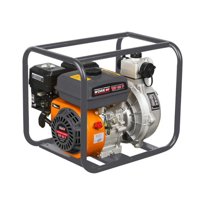 Motopompa pe benzina TECHNOWORKER WP 30P (Presiune), 4.8 kW, 7 CP, 540 L/min, 60 m refulare, 50 mm, apa curata