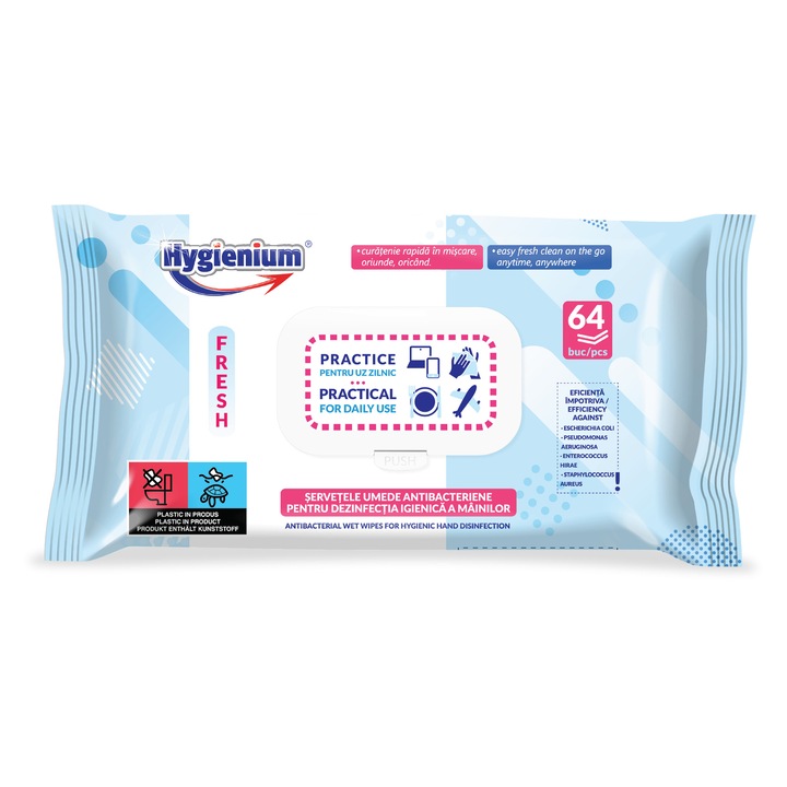 Servetele umede antibacteriene Hygienium 64 buc