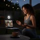 Уеб камера 1080p с регулируемо LED осветление и цифров микрофон, стрийминг в реално време, гъвкава, черна