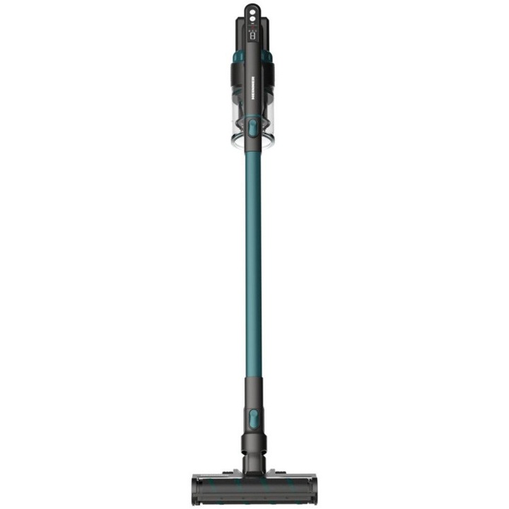 Aspirator vertical Heinner FastClean 300 HSVC-PB300GR, Utilizare dubla: aspirare de mana sau verticala, Perie electrica cu LED, Acumulator Li: 25.9V, 2000mah, Motor BLDC, Putere: 300W, 2 viteze, Autonomie (low/high): 38/11 min, HEPA, Verde/ Gri antracit