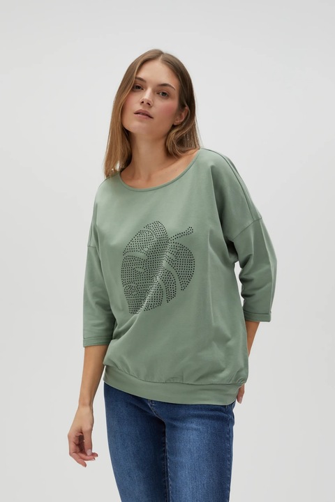 L-BL-4600 BLUZA, Verde masliniu