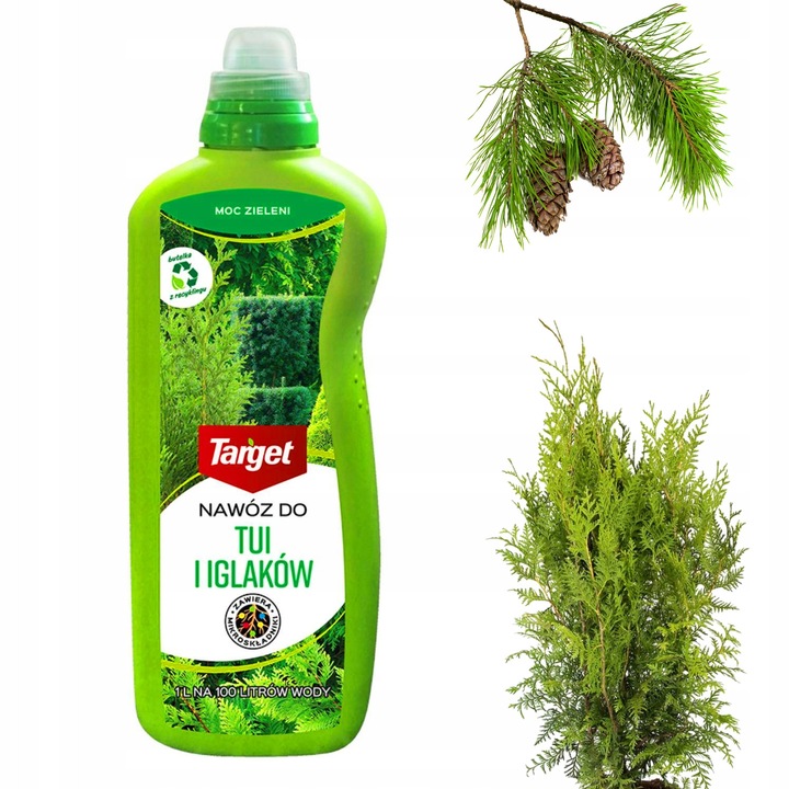 Ingrasamant Lichid Pentru Tuia Si Conifere, Target, Moc Zieleni, 1 L, Pentru 100 L Apa, Bogat In Microelemente, Previne Ingalbenirea Si Caderea Acelor, Fertilizant Rasinoase Arbusti Vesnic Verzi, Crestere Densa Si Sanatoasa, Ingrijire