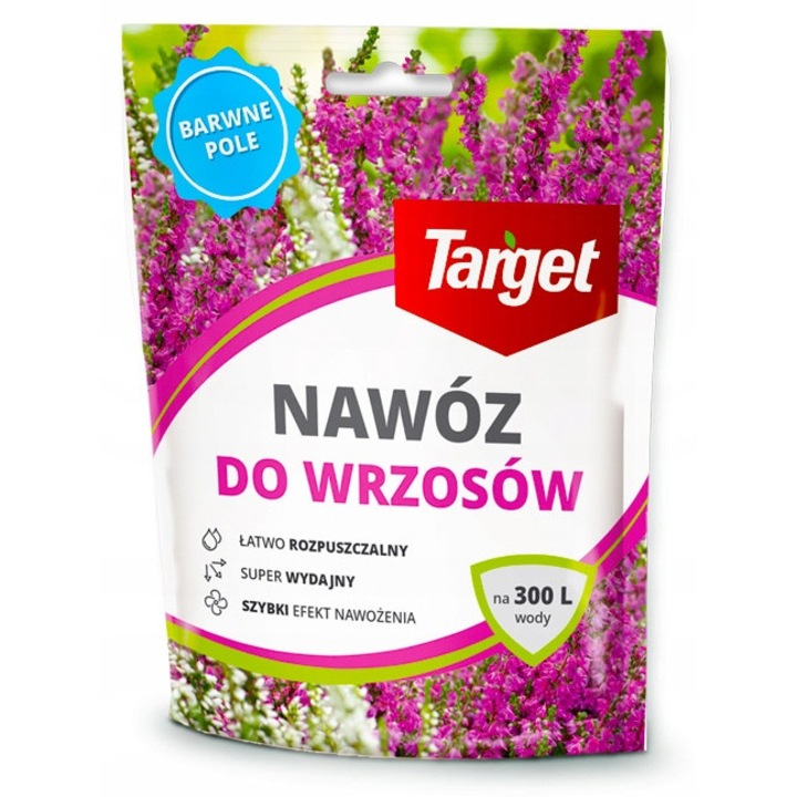 Ingrasamant Solubil Pentru Erica Si Iarba Neagra, Target, Barwne Pole, 150 g, Pentru 300 L Apa, Efect Rapid, Intensifica Culorile Florilor Si Prelungeste Inflorirea, Fertilizant Plante Acidofile Ornamentale, Imunitate Si Nutritie