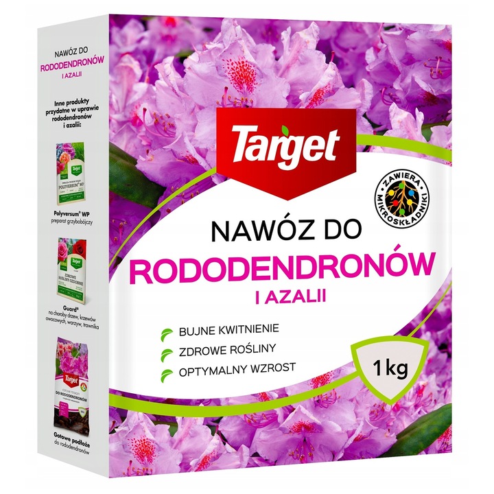 Ingrasamant Granulat Pentru Rododendroni Azalee Si Magnolii, Target, 1 kg, Imbogatit Cu Microelemente, Scade Ph-Ul Asigura Sol Acid Inflorire Abundenta Cresterea Viguroasa Fertilizant Npk Plante Acidofile Nutritie Radacini Intretinere
