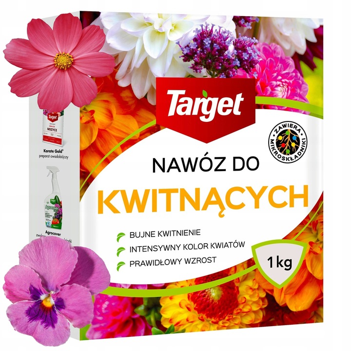 Ingrasamant Granulat Pentru Plante Cu Flori, Target, 1 kg, Imbogatit Cu Microelemente, Stimuleaza Inflorirea Abundenta Culori Intense Si Rezistenta La Boli, Fertilizant Npk Intretinere Gradina Si Balcon Dezvoltare Sanatoasa Radacini