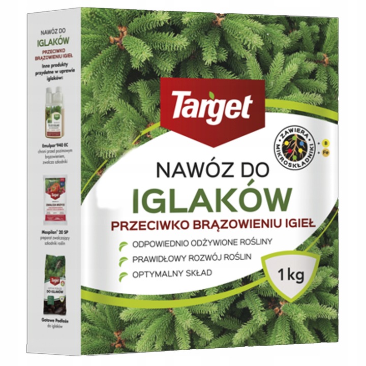 Ingrasamant Granulat Combatere Brunificare Ace Conifere, Target, 1 kg, Bogat In Magneziu Si Sulf Tratament Uscare Tuia Brad Pin, Fertilizant Nutritie Npk Recuperare Rapida Crestere Sanatoasa Inverzire Arbusti Rasinoase Ornamentale