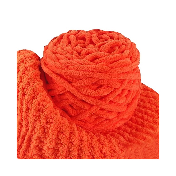 4 darab tűz chenille vastag fonal horgoláshoz, poliészter, 100g, többszínű