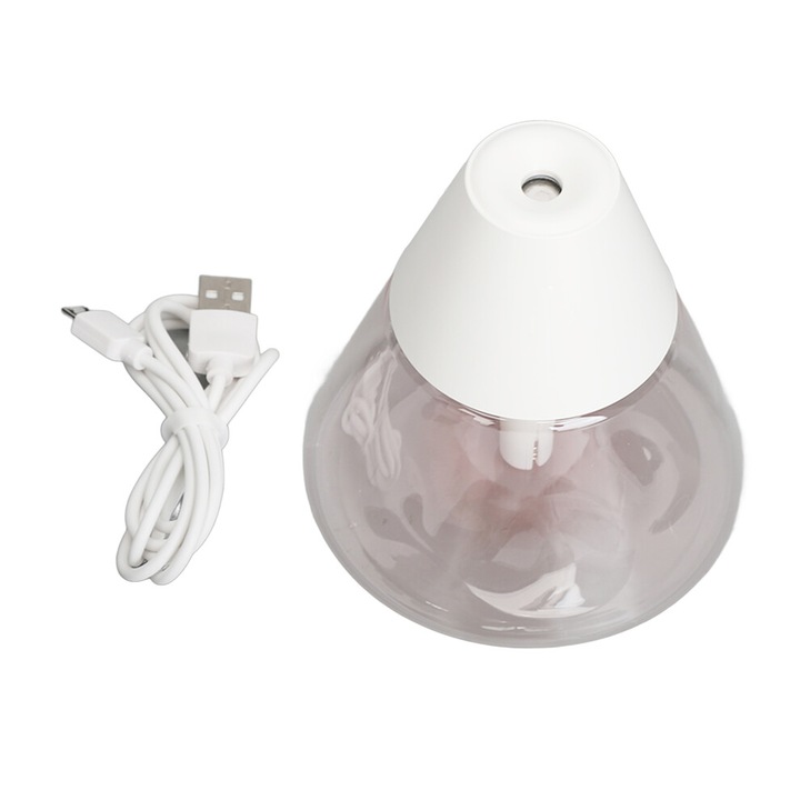 Umidificator portabil cu ultrasunete, 3 viteze, functie oprire automata, alb, compact